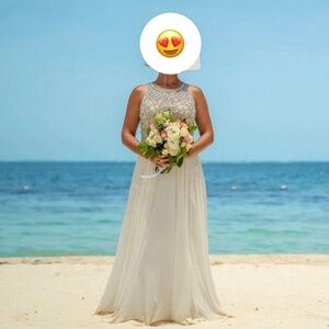 White wedding dress S size for 160-165 sm tall lady